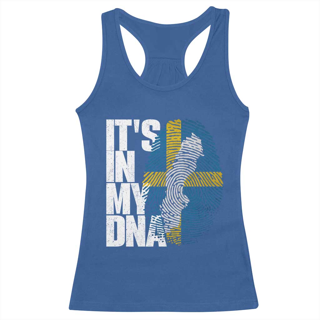 It's in My DNA Racerback Tank Top Sweden Sverige Swedish Map Flag TS14 Royal Blue Print Your Wear