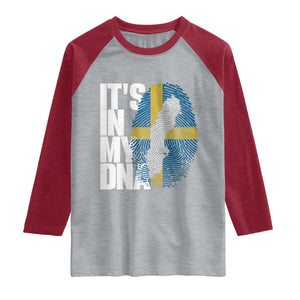 It's in My DNA Raglan Shirt Sweden Sverige Swedish Map Flag