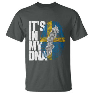 It's in My DNA T Shirt Sweden Sverige Swedish Map Flag
