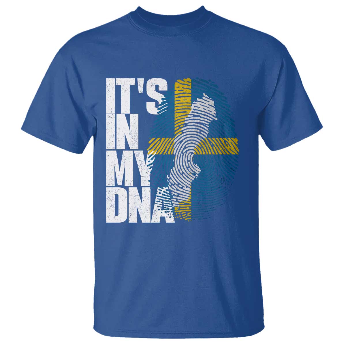 It's in My DNA T Shirt Sweden Sverige Swedish Map Flag TS14 Royal Blue Print Your Wear