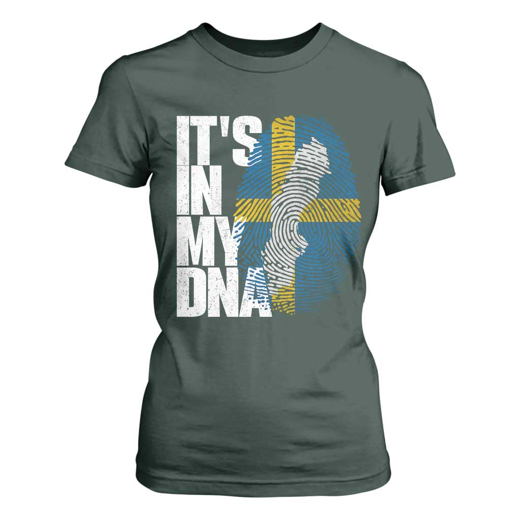 It's in My DNA T Shirt For Women Sweden Sverige Swedish Map Flag