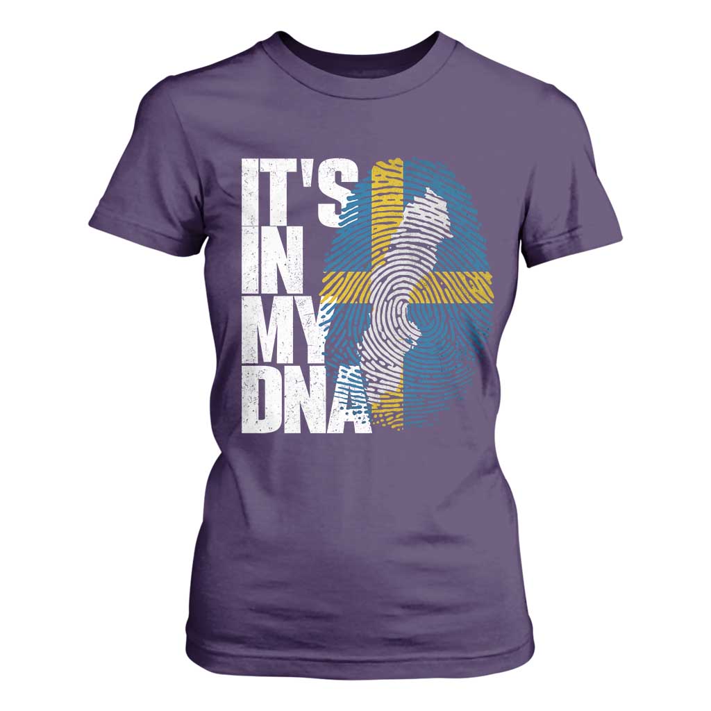 It's in My DNA T Shirt For Women Sweden Sverige Swedish Map Flag