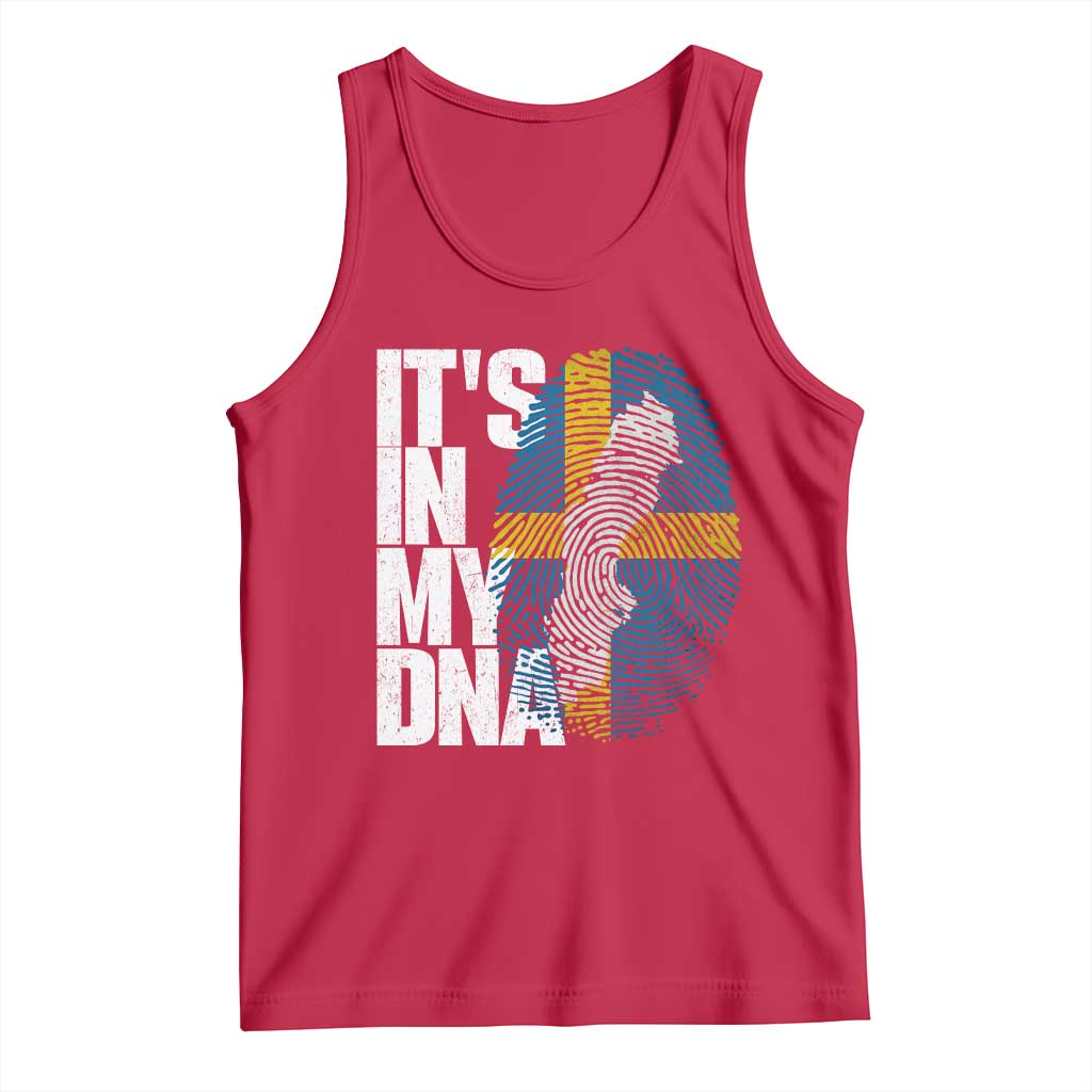 It's in My DNA Tank Top Sweden Sverige Swedish Map Flag