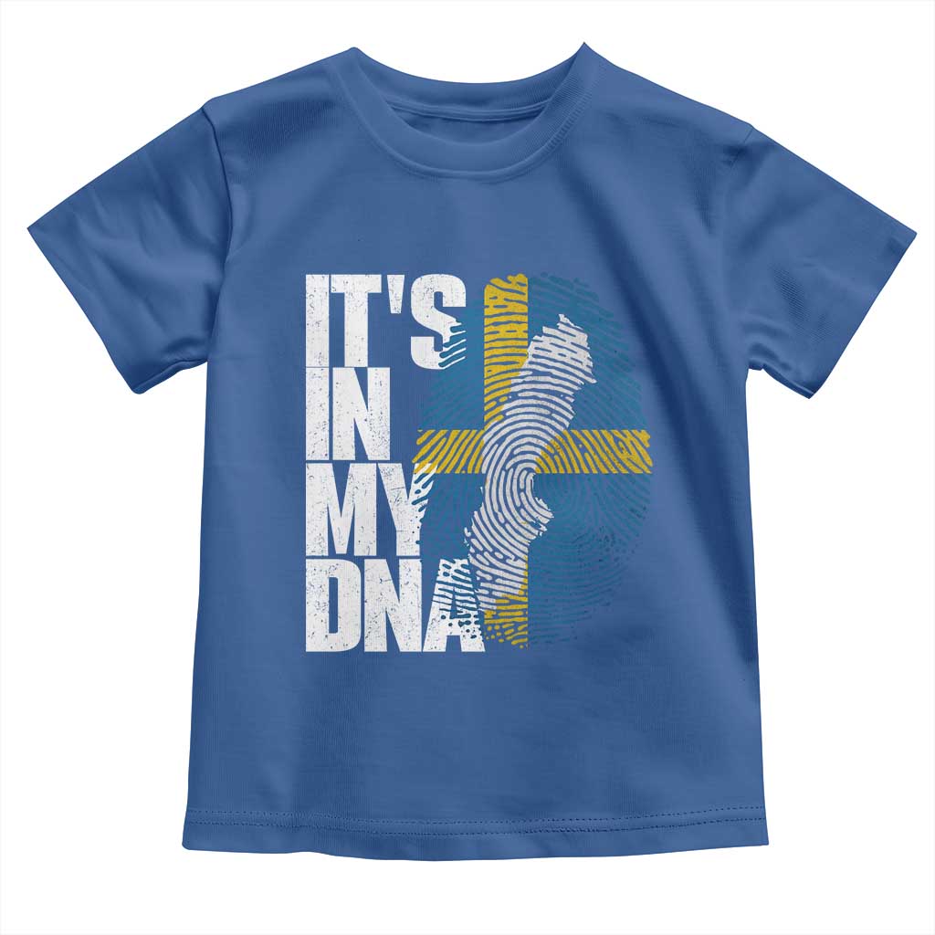 It's in My DNA Toddler T Shirt Sweden Sverige Swedish Map Flag TS14 Royal Blue Print Your Wear