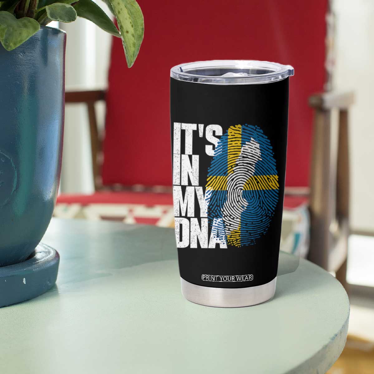 It's in My DNA Tumbler Cup Sweden Sverige Swedish Map Flag