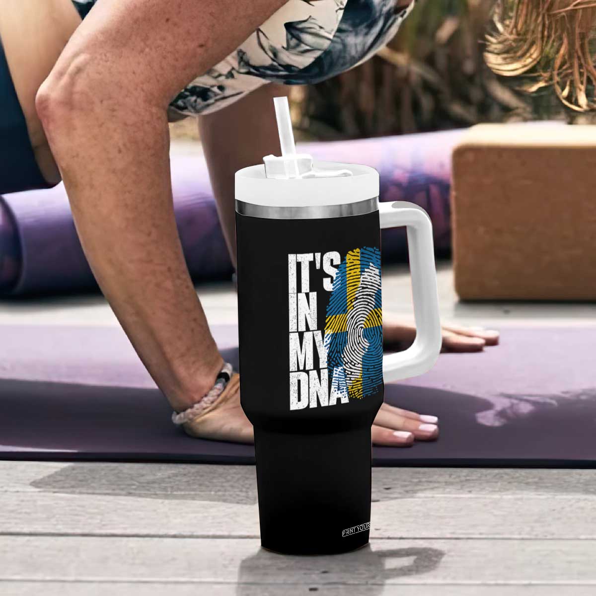 It's in My DNA Tumbler With Handle Sweden Sverige Swedish Map Flag