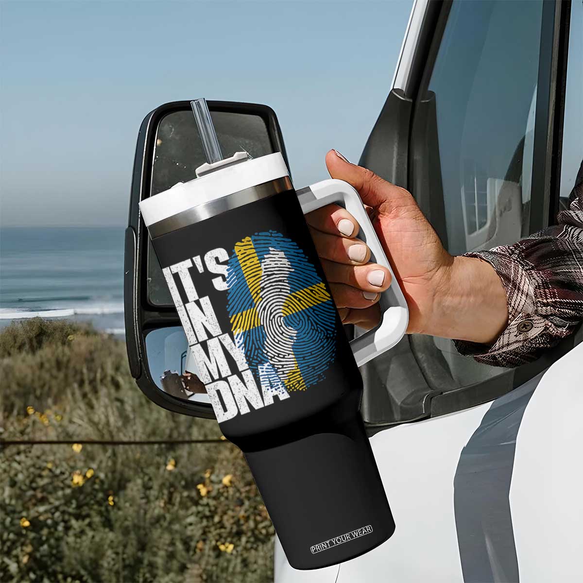 It's in My DNA Tumbler With Handle Sweden Sverige Swedish Map Flag