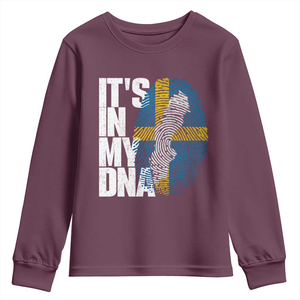 It's in My DNA Youth Sweatshirt Sweden Sverige Swedish Map Flag