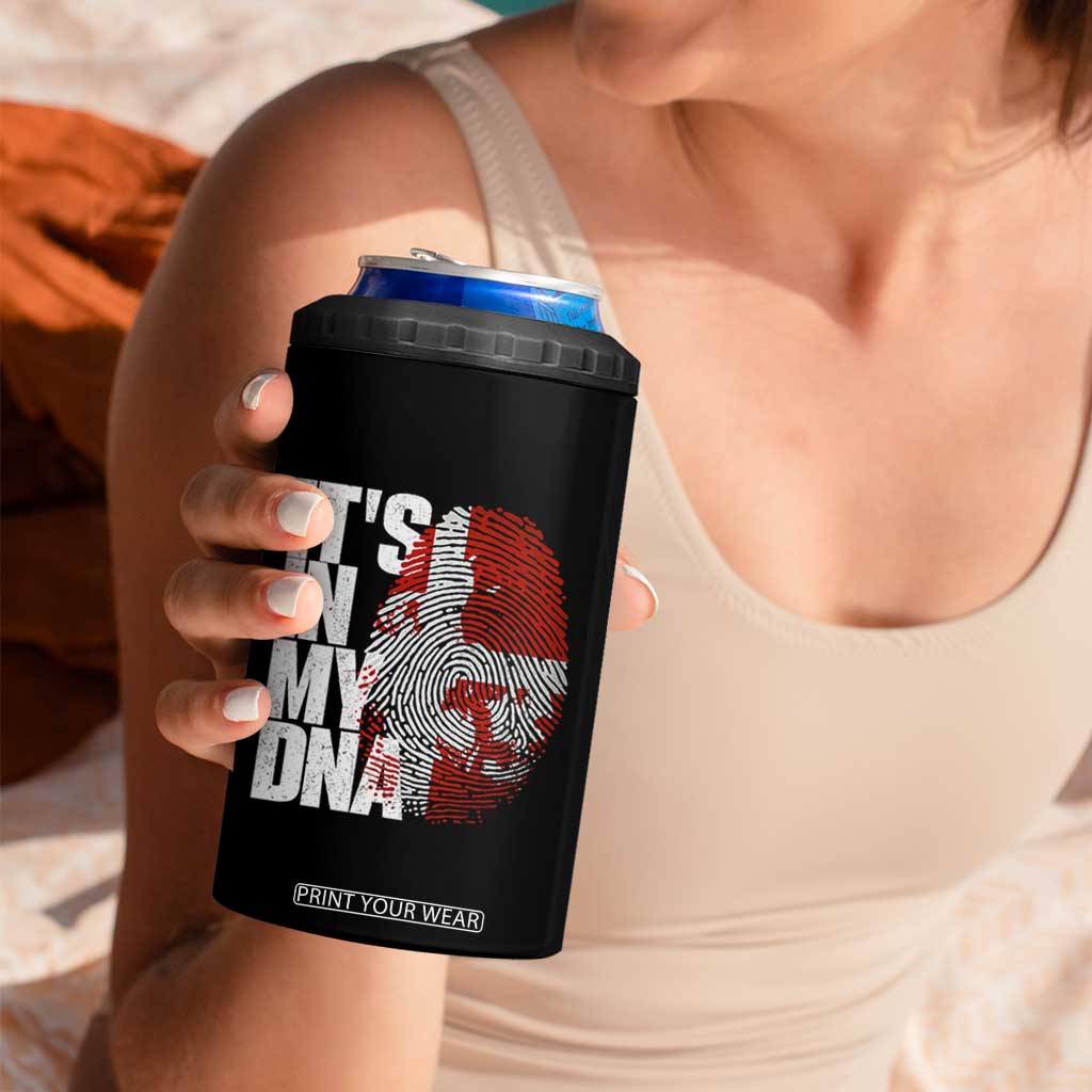 It's in My DNA 4 in 1 Can Cooler Tumbler Denmark Map Flag Danish Gift