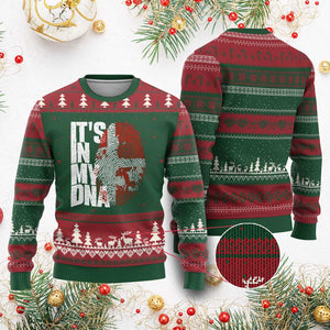 It's in My DNA Ugly Christmas Sweater Denmark Map Flag Danish Gift