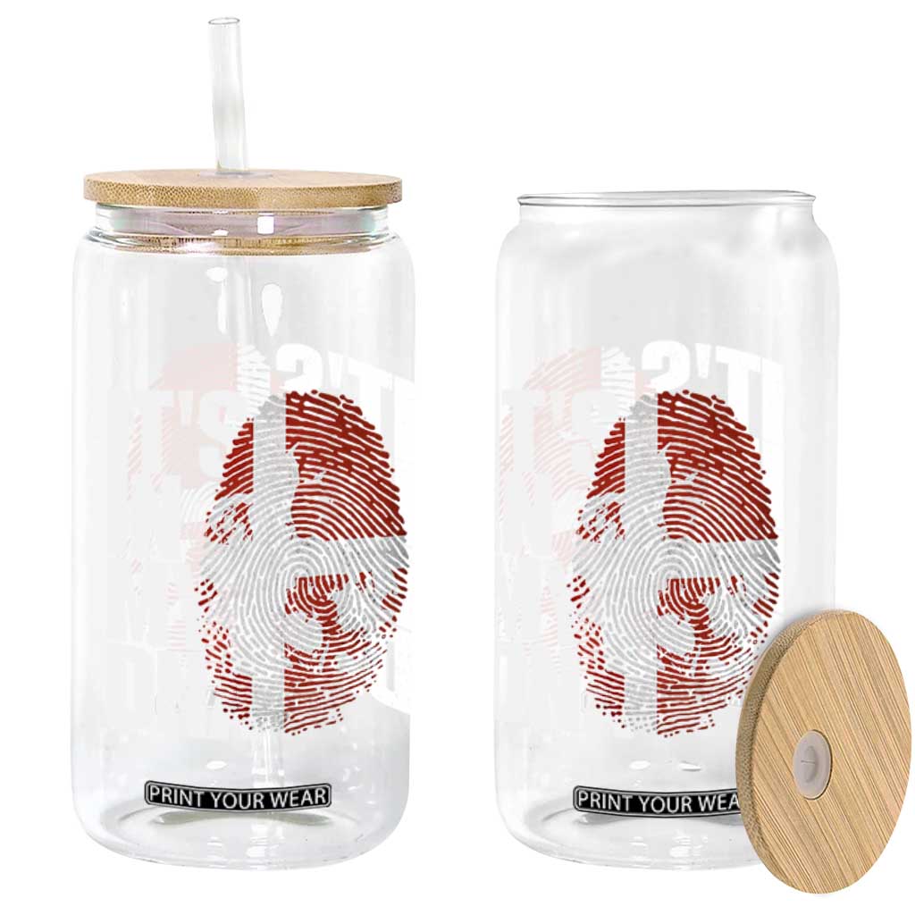 It's in My DNA Glass Can Denmark Map Flag Danish Gift