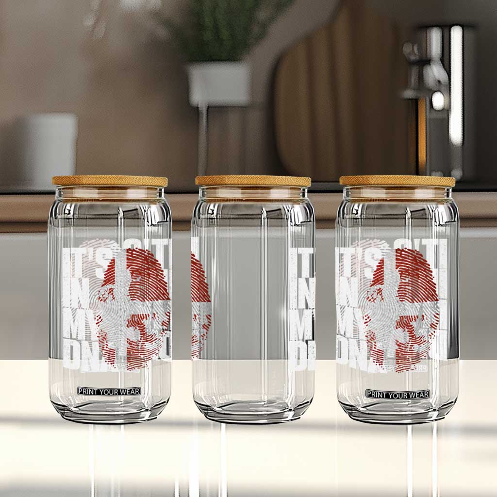 It's in My DNA Glass Can Denmark Map Flag Danish Gift