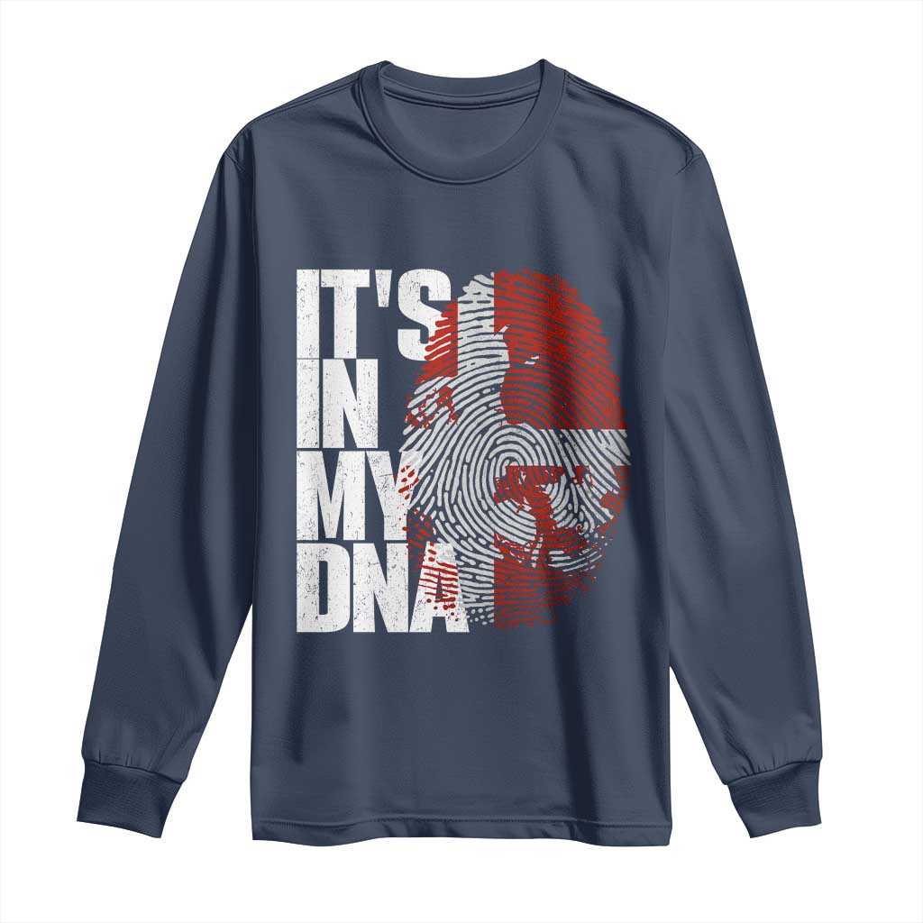 It's in My DNA Long Sleeve Shirt Denmark Map Flag Danish Gift