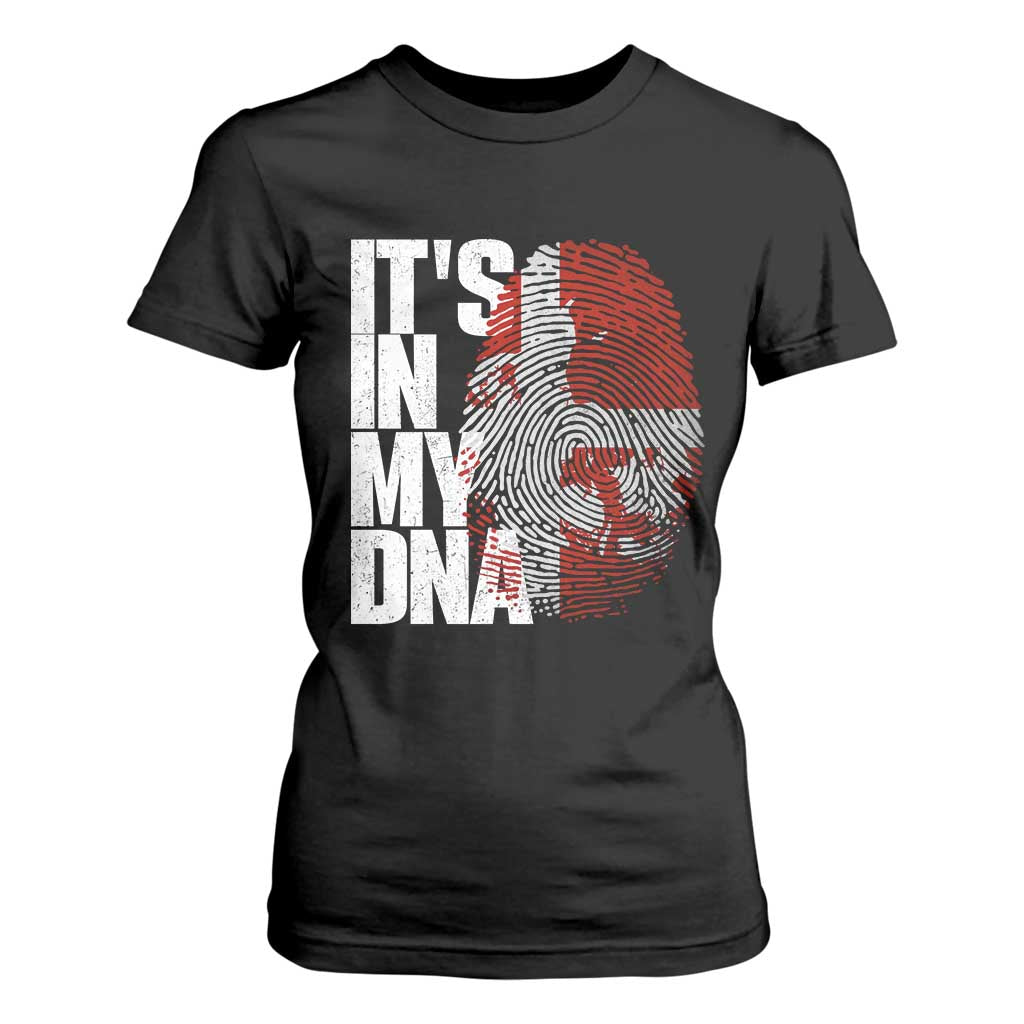 It's in My DNA T Shirt For Women Denmark Map Flag Danish Gift TS14 Black Print Your Wear