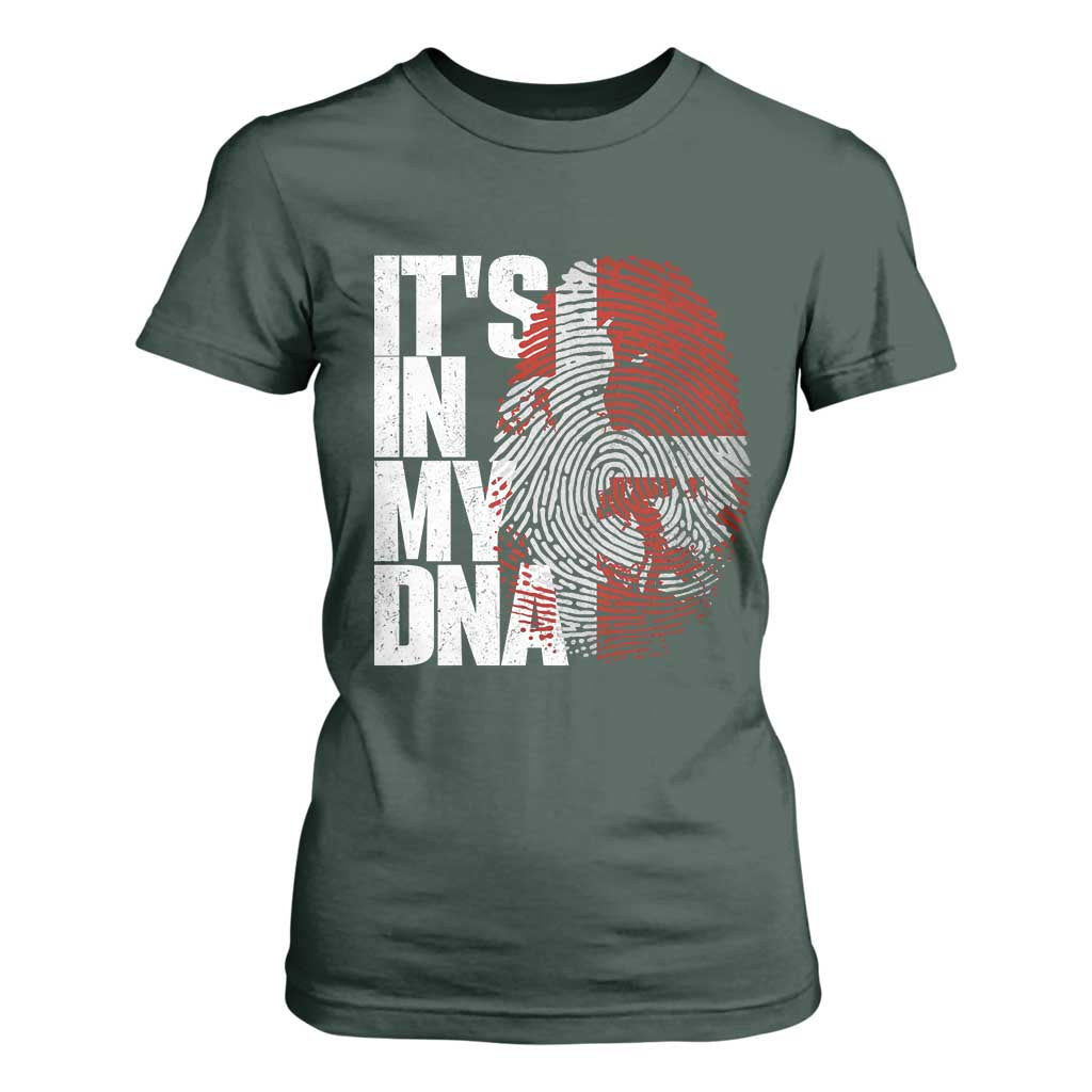 It's in My DNA T Shirt For Women Denmark Map Flag Danish Gift