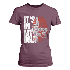It's in My DNA T Shirt For Women Denmark Map Flag Danish Gift