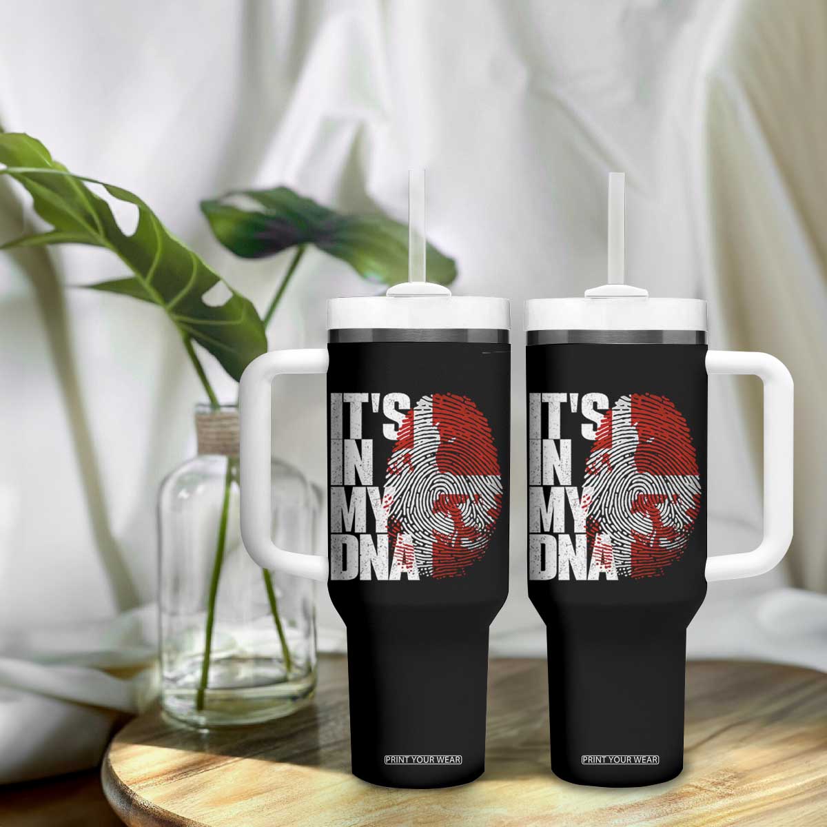 It's in My DNA Tumbler With Handle Denmark Map Flag Danish Gift