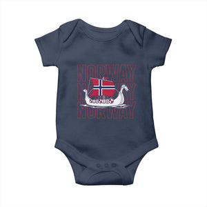 Norwegian Viking Ship Flag Boat Norway Heritage Baby Onesie