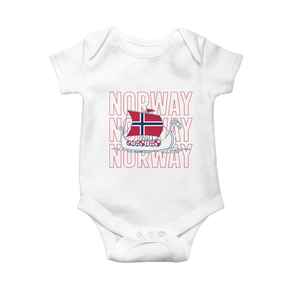 Norwegian Viking Ship Flag Boat Norway Heritage Baby Onesie