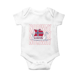 Norwegian Viking Ship Flag Boat Norway Heritage Baby Onesie