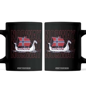Norwegian Viking Ship Flag Boat Norway Heritage Coffee Mug