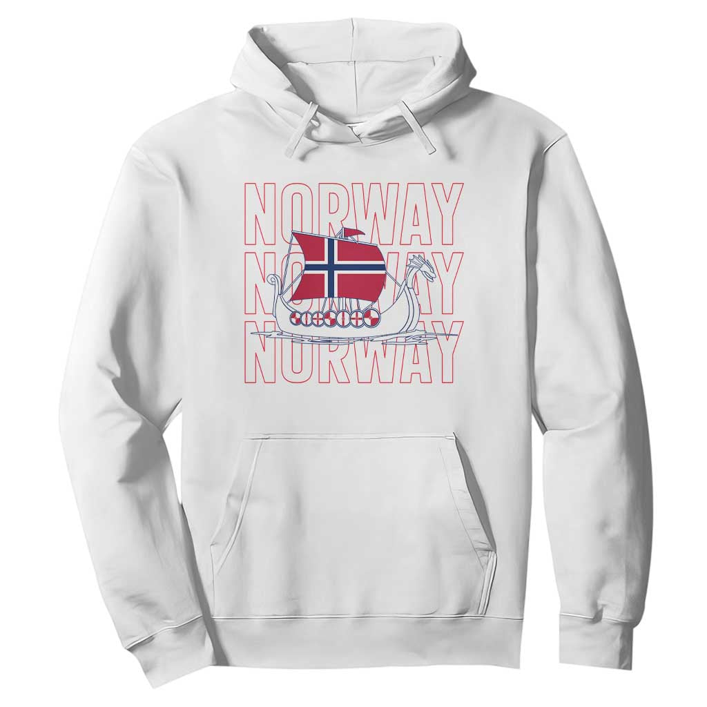 Norwegian Viking Ship Flag Boat Norway Heritage Hoodie
