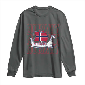 Norwegian Viking Ship Flag Boat Norway Heritage Long Sleeve Shirt