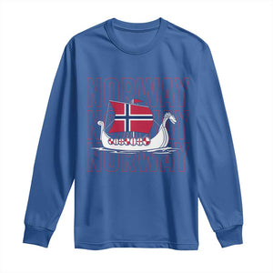 Norwegian Viking Ship Flag Boat Norway Heritage Long Sleeve Shirt
