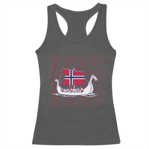 Norwegian Viking Ship Flag Boat Norway Heritage Racerback Tank Top