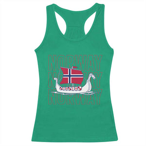 Norwegian Viking Ship Flag Boat Norway Heritage Racerback Tank Top