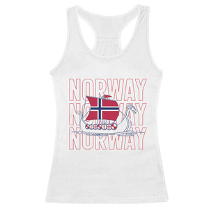 Norwegian Viking Ship Flag Boat Norway Heritage Racerback Tank Top