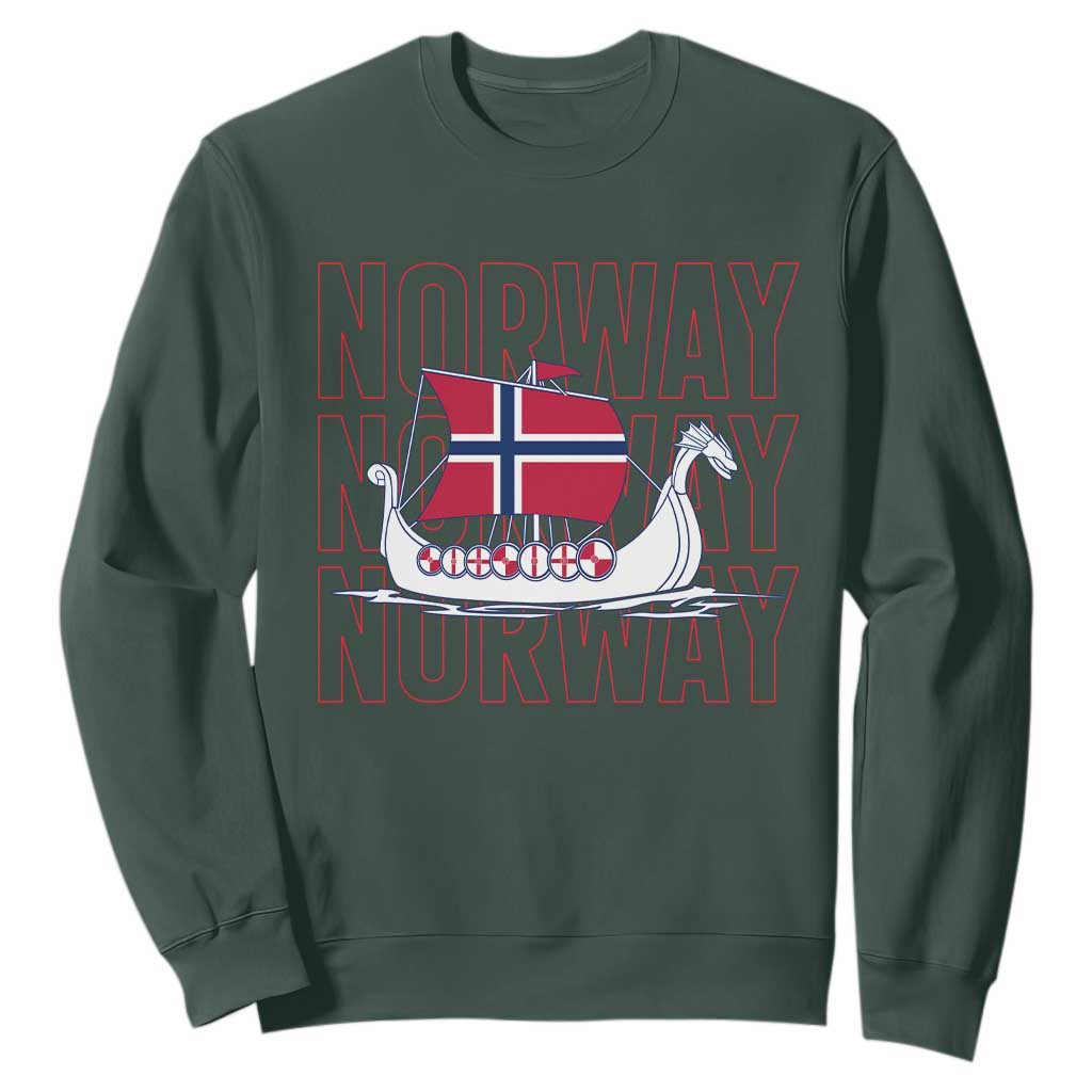 Norwegian Viking Ship Flag Boat Norway Heritage Sweatshirt