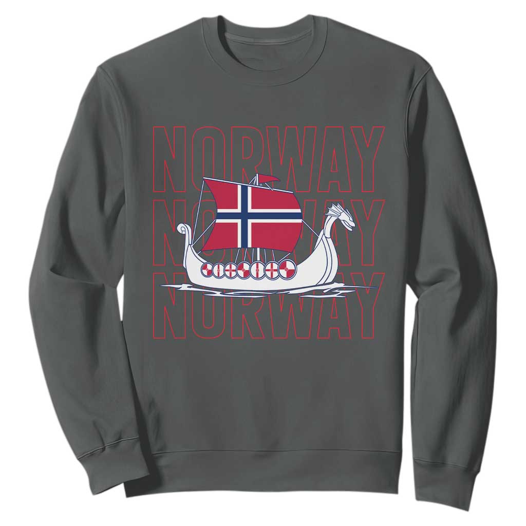 Norwegian Viking Ship Flag Boat Norway Heritage Sweatshirt