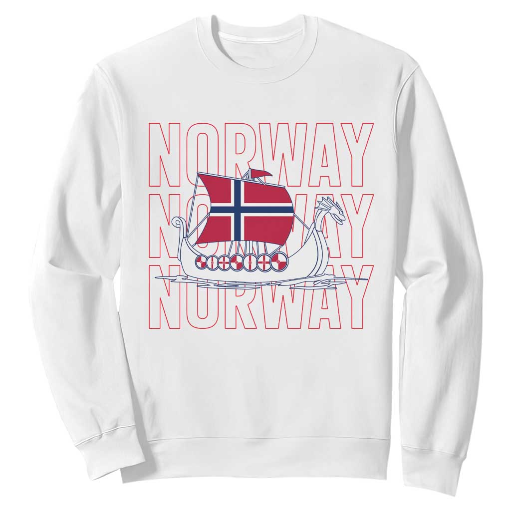 Norwegian Viking Ship Flag Boat Norway Heritage Sweatshirt