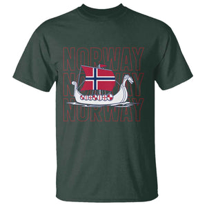 Norwegian Viking Ship Flag Boat Norway Heritage T Shirt