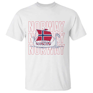 Norwegian Viking Ship Flag Boat Norway Heritage T Shirt