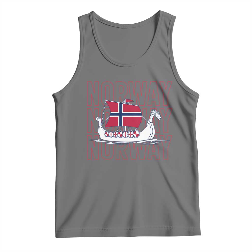 Norwegian Viking Ship Flag Boat Norway Heritage Tank Top