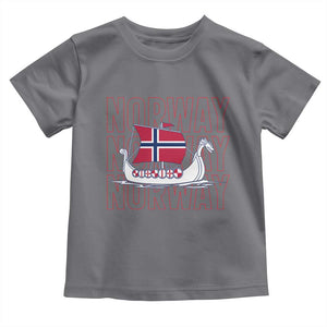 Norwegian Viking Ship Flag Boat Norway Heritage Toddler T Shirt