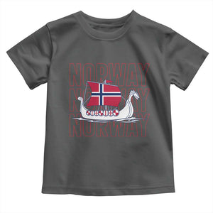 Norwegian Viking Ship Flag Boat Norway Heritage Toddler T Shirt