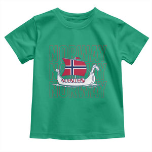 Norwegian Viking Ship Flag Boat Norway Heritage Toddler T Shirt