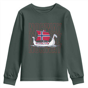 Norwegian Viking Ship Flag Boat Norway Heritage Youth Sweatshirt