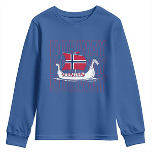 Norwegian Viking Ship Flag Boat Norway Heritage Youth Sweatshirt