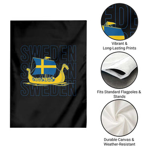 Swedish Viking Ship Sverige Sweden Flag Boat Viking Garden Flag