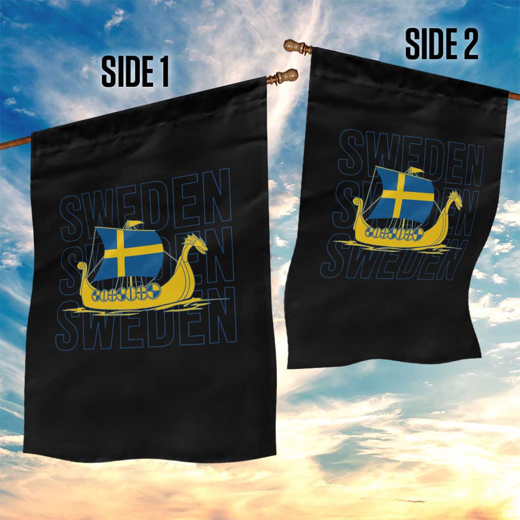 Swedish Viking Ship Sverige Sweden Flag Boat Viking Garden Flag