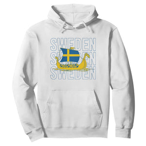 Swedish Viking Ship Sverige Sweden Flag Boat Viking Hoodie