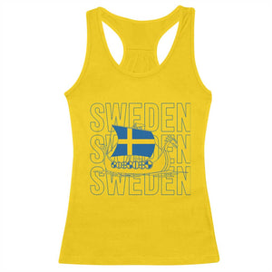 Swedish Viking Ship Sverige Sweden Flag Boat Viking Racerback Tank Top
