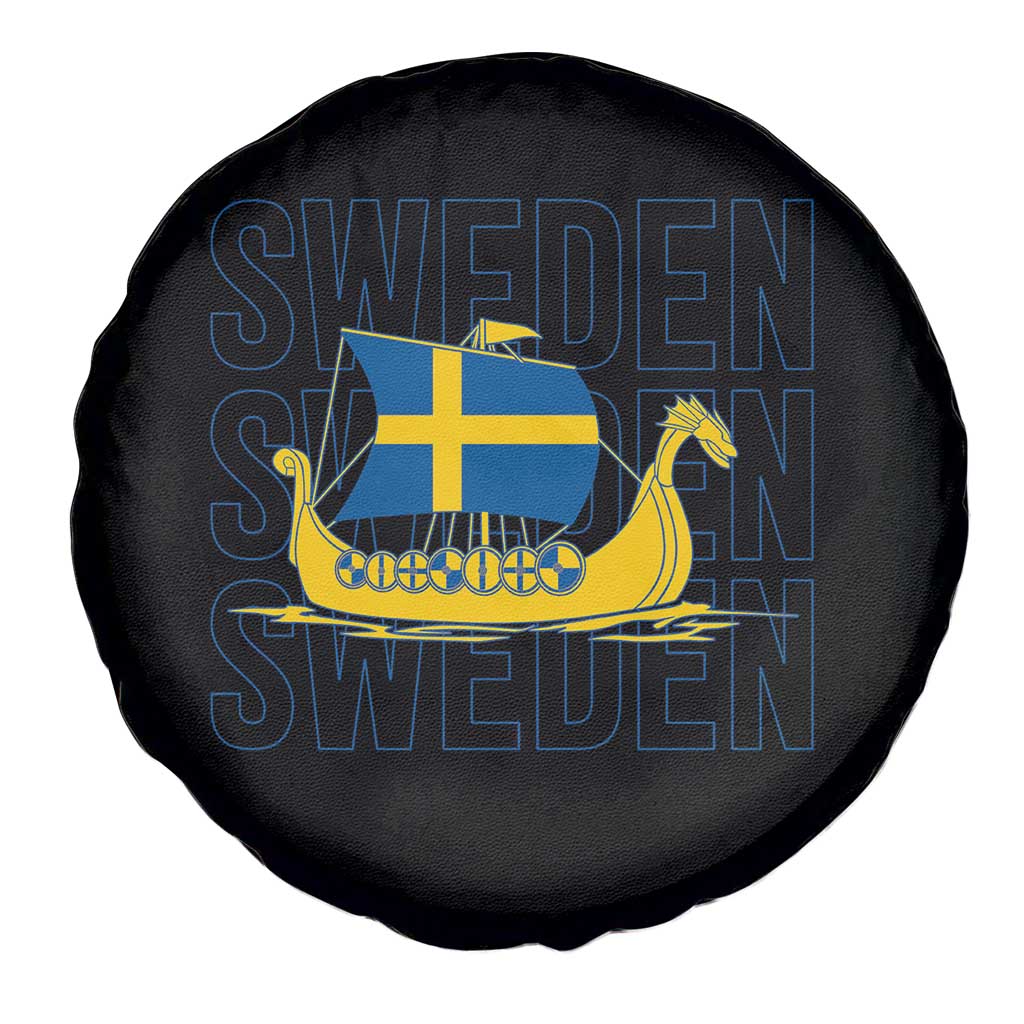 Swedish Viking Ship Sverige Sweden Flag Boat Viking Spare Tire Cover