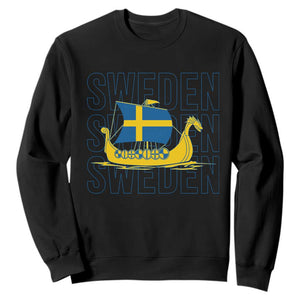 Swedish Viking Ship Sverige Sweden Flag Boat Viking Sweatshirt