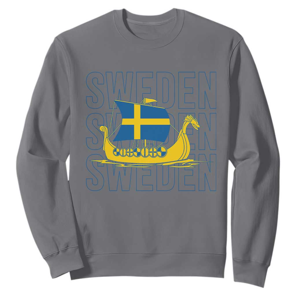 Swedish Viking Ship Sverige Sweden Flag Boat Viking Sweatshirt