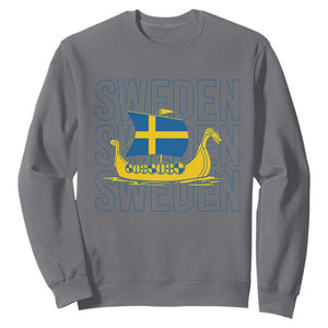 Swedish Viking Ship Sverige Sweden Flag Boat Viking Sweatshirt